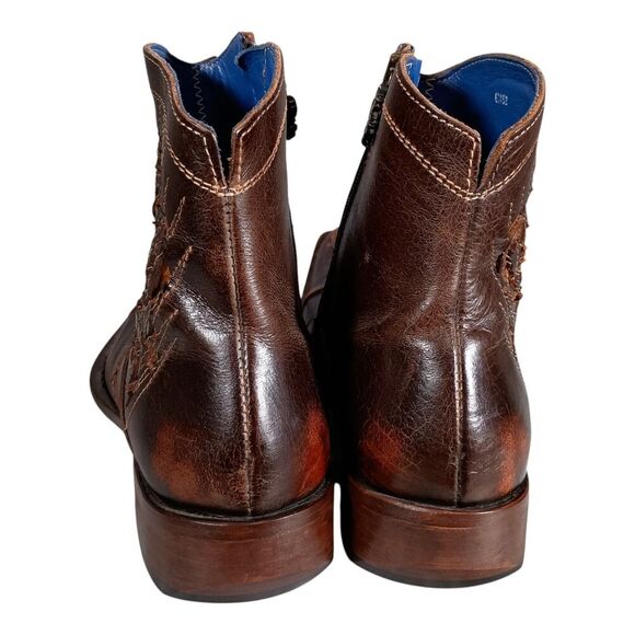 Mark Nason TRAXX Dragon Rock Lives Ankle Boots Biker Brown Leather Men's 8.5 - Picture 12 of 16